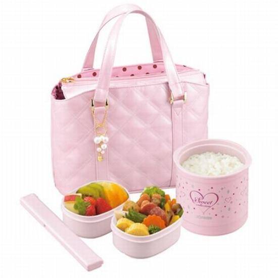 ZOJIRUSHI Insulated Lunch Box Enamel Pink SZ-FA03-PM