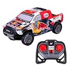 Nikko RC 10591 nattmode Toyota Gazoo Dakar, fjärrstyrd Red Bull Rally bil, realistiska detaljer, LED-strålkastare, 25 cm, 2,4 GHz fjärrkontroll, 40 m räckvidd, för barn från 6 år, blå