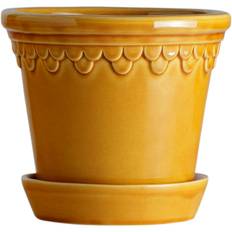 Bergs Potter - Copenhagen Kruka Med Fat Ø12 Cm - Gul