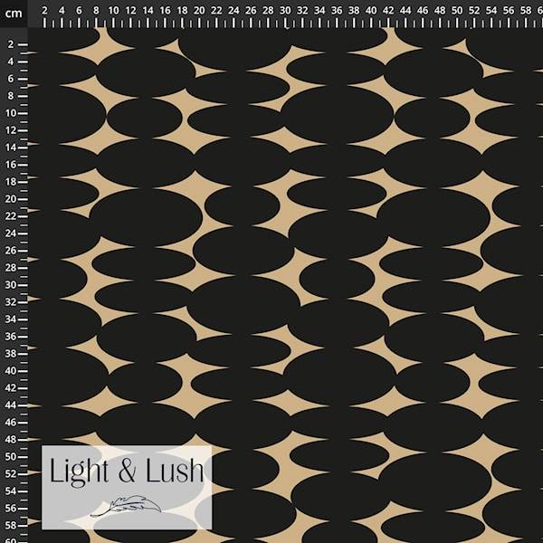 Twill Vævet Viskose m/sort & beige print, "Light & Lush 25 fall".