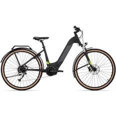 Rock Machine Elcykel Crossride Int E500B - Matte Black/Dark Grey/Radioactive Y (XL)