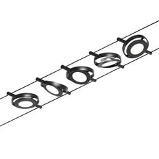 Paulmann - Wire RoundMac LED-vajersystem 5 lampor svart