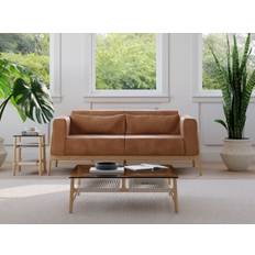 Gazzda Fawn sofa-serie (Dakar læder, 1 pers. stol - B95 x D86 x H73 cm, Naturolieret eg)