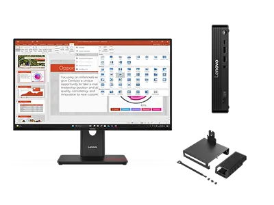 Lenovo ThinkCentre M70q G6 U5 16 512 + ThinkVision T27-40 27 FHD Intel® Core Ultra 5 225T-processor E-kärnor upp till 4,40 GHz P-kärnor upp till 4,90 GHz, Windows 11 Pro 64, 512 GB SSD TLC Opal