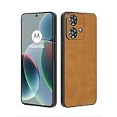 Duxsmei Fodral för Motorola Moto Edge 40 Neo, premium mjuk TPU ultralätt syntetiskt läderfodral, chock och reptåligt fodral för Moto edge40 neo 6,55 Zoll (brun)