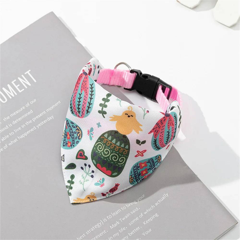 Printed Dog Collar with Bandana Bib for Cats & Small Dogs - 12 / S / SPC (S)