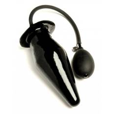 M&K Large Inflatable Butt Plug, black latex inflatable anal plug 17 x 2.5–7 cm