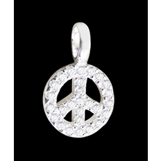 13.5 mm. Glitter hänge med Peace i Äkta silver.