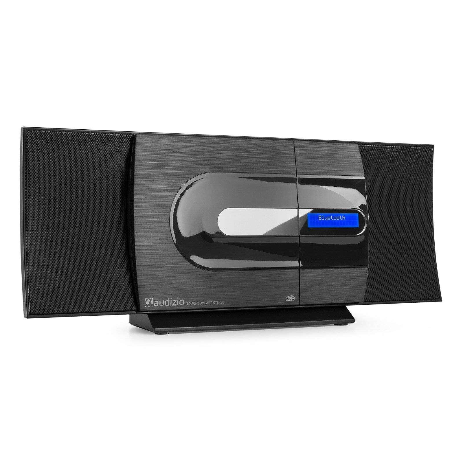 FYNDHÖRNAN / Audizio Tours DAB stereoset med CD-spelare, Bluetooth, FM-radio och MP3-spelare - 80W - Svart, DAB+ Digital radio stereoset med CD-spelare, Bluetooth, FM-radio och MP3-spelare - 80W - Svart