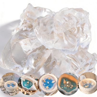 100g/500g/1000g, naturligt transparent gelévaxblock, transparent ljusmaterial för gör-det-själv-ljustillverkning, naturligt råmaterial för kristallvax - Multifärgad (Gelévax-1000g,Gelévax - 100 g,Gelévax - 500 g,Gelévax - 2000 g/70,55 oz)