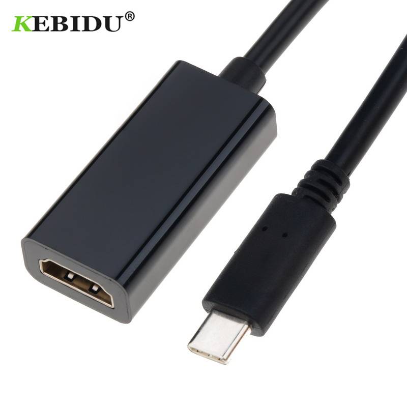 Kebidu 4k typ c 3.1 to hdmi kabel adapter hane till hona usb c adapter omvandlare för macbook chrome book dell smsung phon - Vit