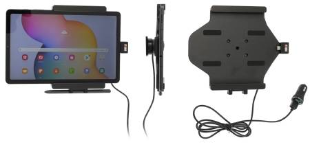 Brodit Aktiv holder med USB-kabel og cigaretadapter, Samsung Galaxy Tab S6 Lite SM-P610/SM-P615