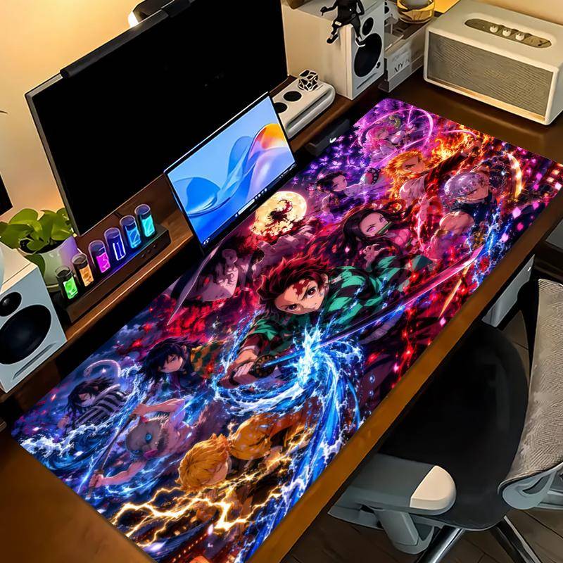 Demon Slayer Series Color Mouse Pad Large Gaming Table Cushion Non-slip Laptop Tablet Big Mousepad XXL Mat Mini PC Playmat With Lock edge