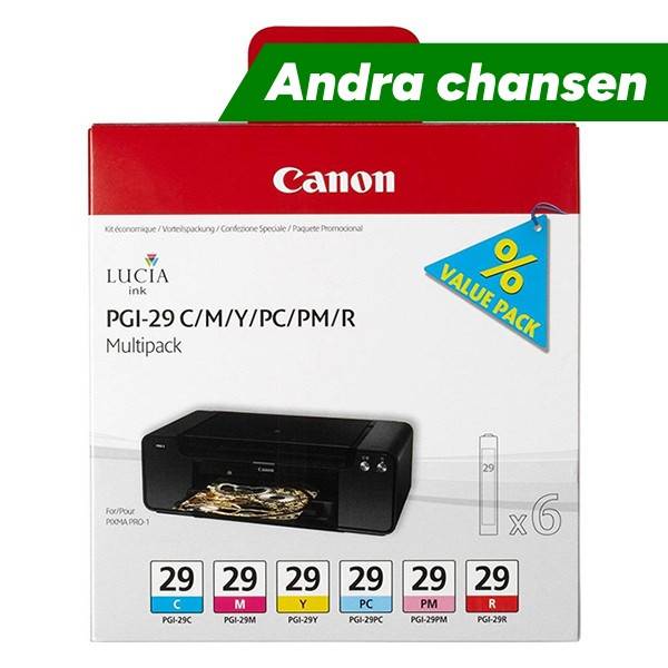 Canon PGI-29 C/M/Y/PC/PM/R bläckpatron 6-pack (original)⭐