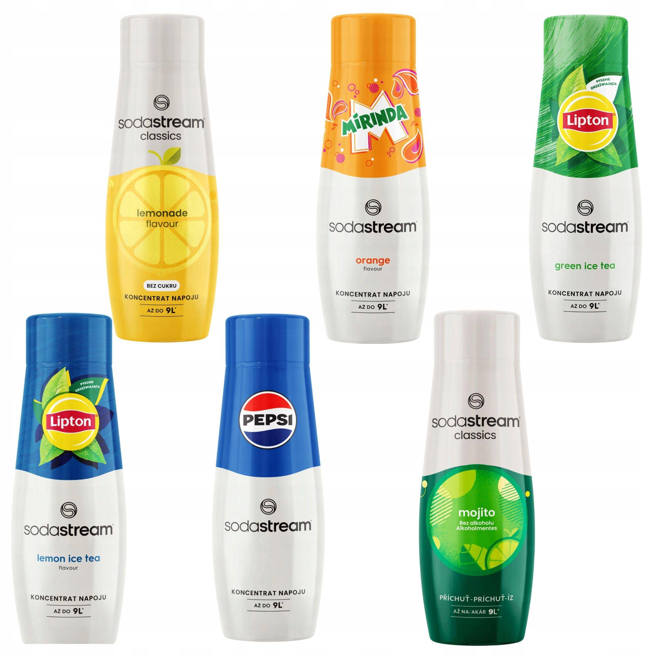 Sodastream Lipton Lemon Tea + Green + Pepsi + Lemonade + Mirinda + Mojito