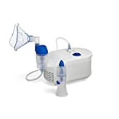 Omron C102 Total 2-i-1 inhalator med näsdusch – en kombinerad anordning för användning i hemmet för behandling av luftvägsbesvär, inklusive astma; lindrar allergier och host- och förkylningssymptom hos barn och vuxna