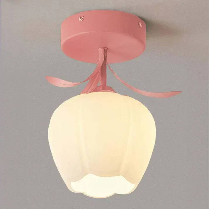MiniFlorale Taklampa - Lyxig Mini Hänglampa för Tidlös Atmosfär - Rosa / Stil B: 20cm x 23cm