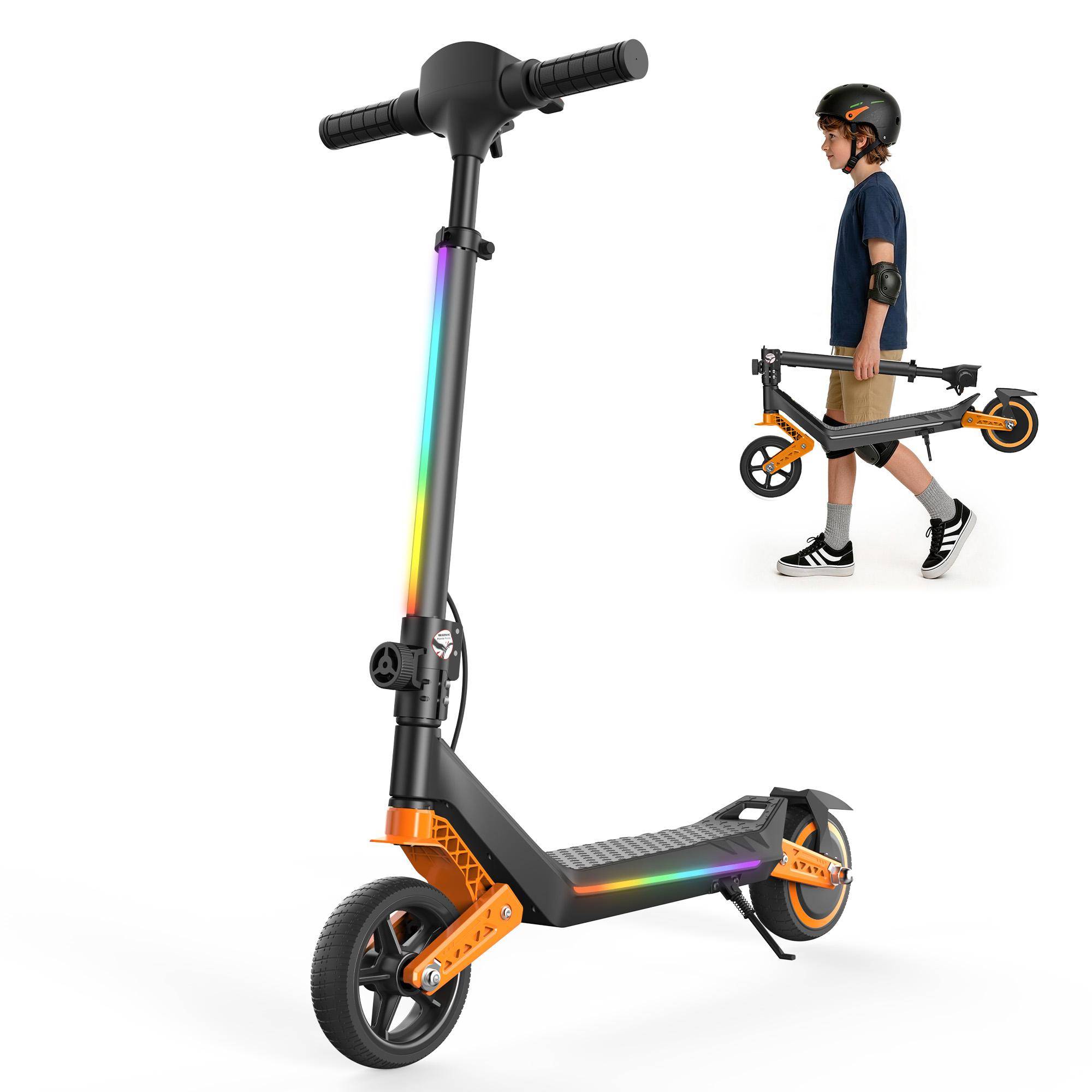 iScooter K6 Elektrisk Barnsparkcykel med Bluetooth-högtalare, 21,6 V 2,6 Ah Batteri svart