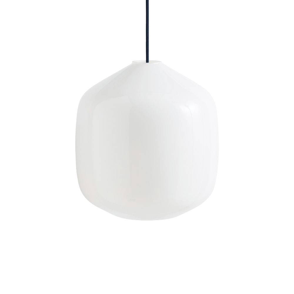 HAY Buoy Glass Pendant Pendel Ø300 White & Anthracite Blue