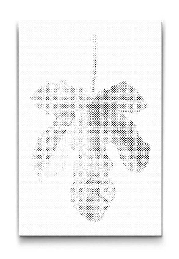 FIKONBLAD | PRICKMÅLNING - 80x120 cm / Duk - Utan ram / Svart