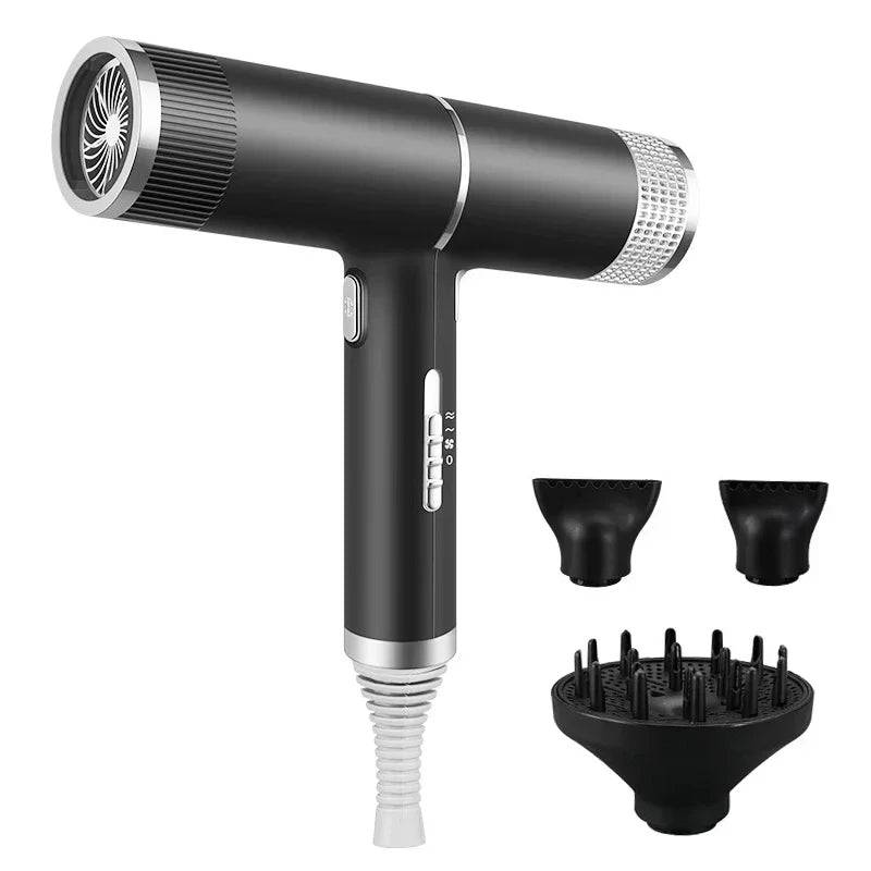 Professional Hair Dryer Infrared Negative Ionic Blow Dryer Hot Cold Wind S - Black Version 02 / US Plug
