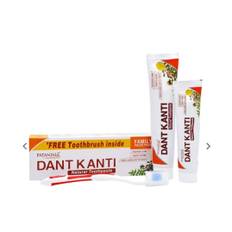 Tandkräm DANT KANTI Natural 200g + 100g + tandborste Naturligt Familjepaket 3 pcs