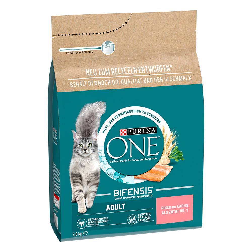 PURINA ONE Adult Lax & fullkorn - Ekonomipack: 2 x 2,8 kg