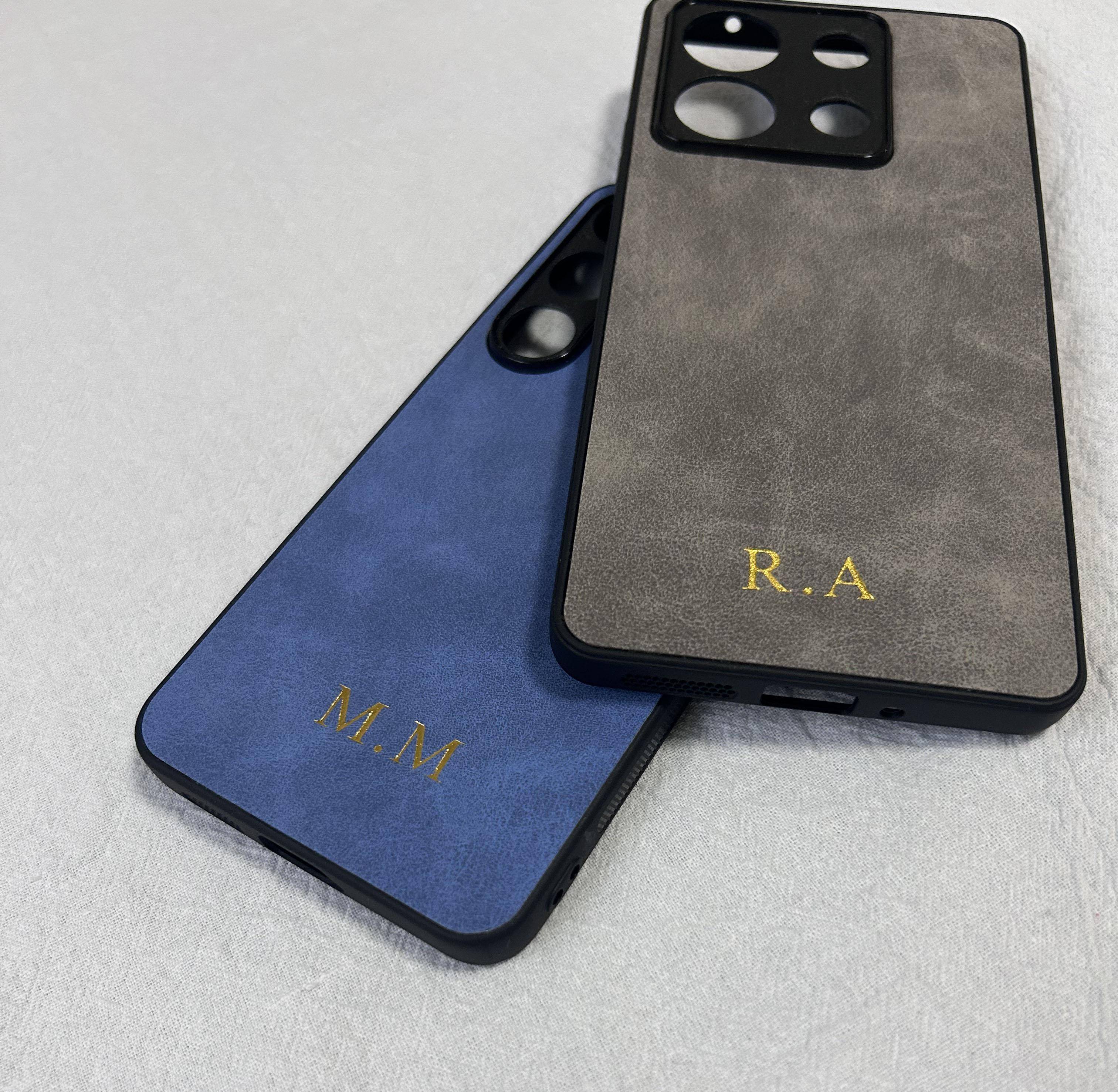 Anpassat Personligt Initial Namn Fodral För Samsung galaxy S25 S24 S23 S22 S21 Plus S22 Ultra S20 S21 FE 5G S10 Läderfodral