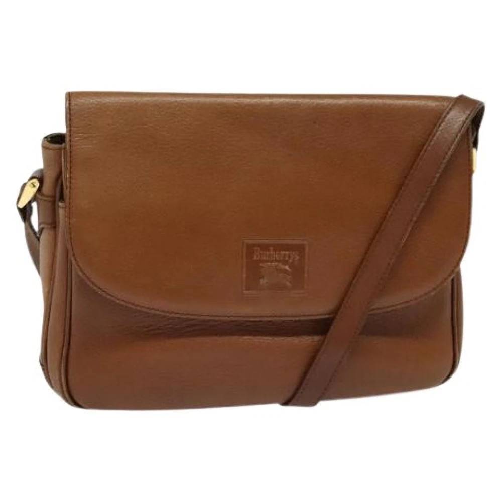Burberry Vintage Pre-owned Vintage Læder Skuldertaske - Vintage - Dame - Brun - ONE SIZE - Uld