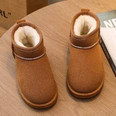 1 par enfärgade varma och moderiktiga stövlar för barn, mjuka, kollisionssäkra, slip-on-design, förtjockat termofoder, lämpliga för pojkar/flickor ino - Brun (EUR34,EUR35,EUR36,EUR25,EUR26,EUR27,EUR28,EUR29,EUR30,EUR31,EUR32,EUR33)