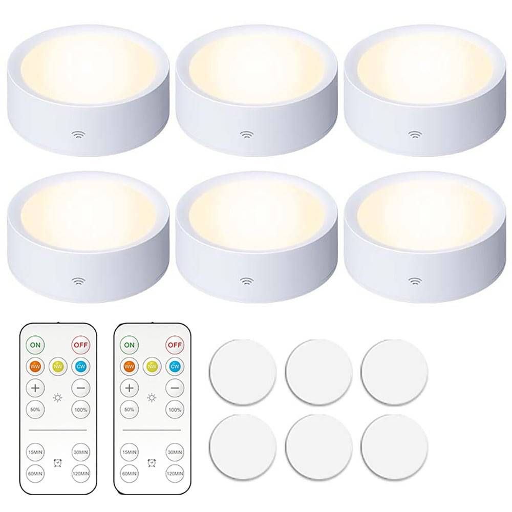 Trådlösa LED-spotlights 6-pack – dimma med fjärrkontroll