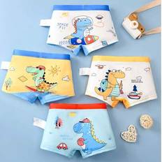 4 st/set bekväma boxershorts med dinosauriemönster för pojkar, lämpliga för alla årstider - Multifärgad (6Y,7Y,4Y,5Y,2-3Y)