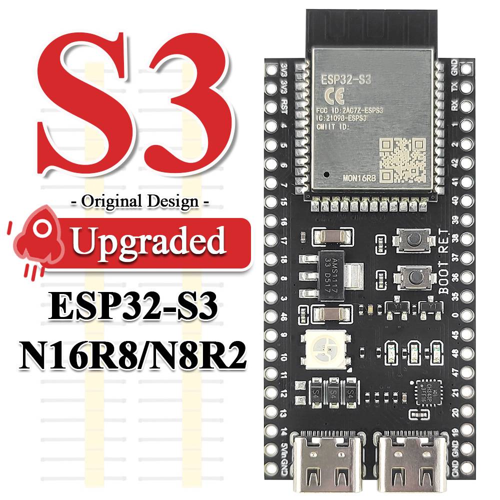 ESP32-S3 Development Board 2.4G Wifi BT Module BLE5.0 Original ESP32-S3 MCU N8R2 N16R8 44Pin Type-C 8M PSRAM