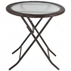 Hopfällbart Utebord 68 x 68 x 73 cm Härdat Glas - Brun