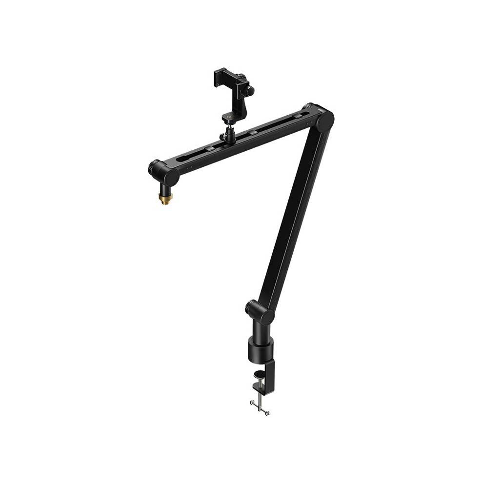 360 Degree Adjustable Microphone Stand with Phone Holder Live Streaming Heavy Duty Boom Arm Microphone Holder