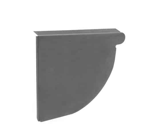 VMZINC endebund Anthra zink 333 mm venstre 1/4 rund.