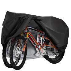 TEMU Large Bike Cover For 2 Or 3 Bikes, 210x95x110cm 210d Bike Covers For Outside Storage, Outdoor Bicycle Cover, Bike Covers With Storage Bag For Mountain/e-bike