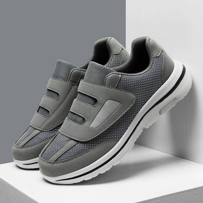 Damsneakers med bred tå för män Fet fot Hallux valgus Knöl Ortopedi Svullna fötter Tåutåtvridning Skor Diabetesskor 43 grå