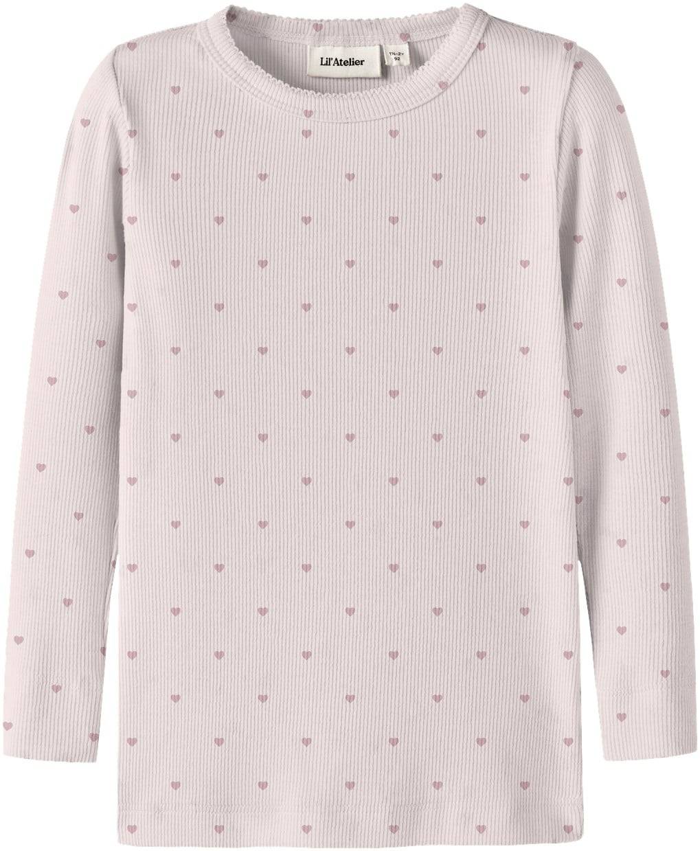Lil' Atelier Nmfgago LS Slim TOP LIL Noos Str 122/128 - Hushed Violet/heart Langærmede T-shirts hos Magasin.
