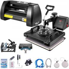 VEVOR Heat Press Transfer Machine, 14 tum/375 mm Vinyl Cutter Plotter, 5 i 1 multifunktionell 12 x 15 tums pressplatta, Art Craft Printer Sublimation