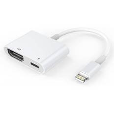 HDMI-adapter, HDMI-adapter til Iphone 1080p Lightning Digital Av-adapter, HDMI-synkroniseringsskærm Hdmi-stik til Iphone og Ipa