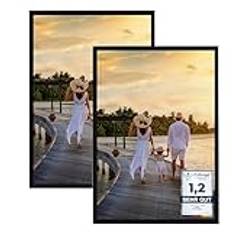 CABBEL 2x bildram 50x70 cm svart ram 2-pack | dokumentram, collage, affisch | MDF träaffischram akrylglas | bildram, pusselram, bilder, fotoram för upphängning