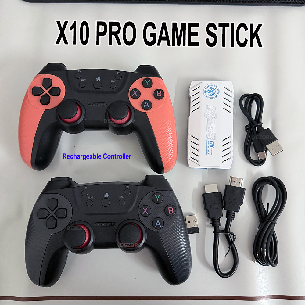 X10 Pro Rechargeable Controller Game Stick 4K S905x3 Retro Video Game Console 128G TV Gaming Consola