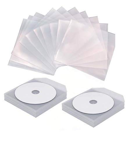 FLLAGG20 200X pack CD DVD Blu-ray-fodral, transparenta PVC-fodral med flik