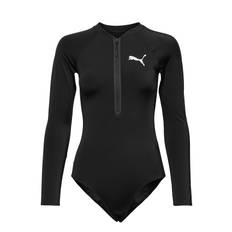 Puma Swim Women Long Sleeve Surf Suit 1P Badedragt Badetøj Black Puma Swim