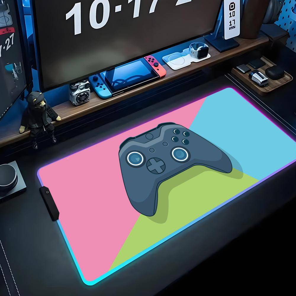 Spelkontroll Musmatta RGB Spelmusmatta Stor LED-matta PC-skrivbordsmatta Lyser upp Musmatta Stora Tangentbordsmattor Bordmatta Med