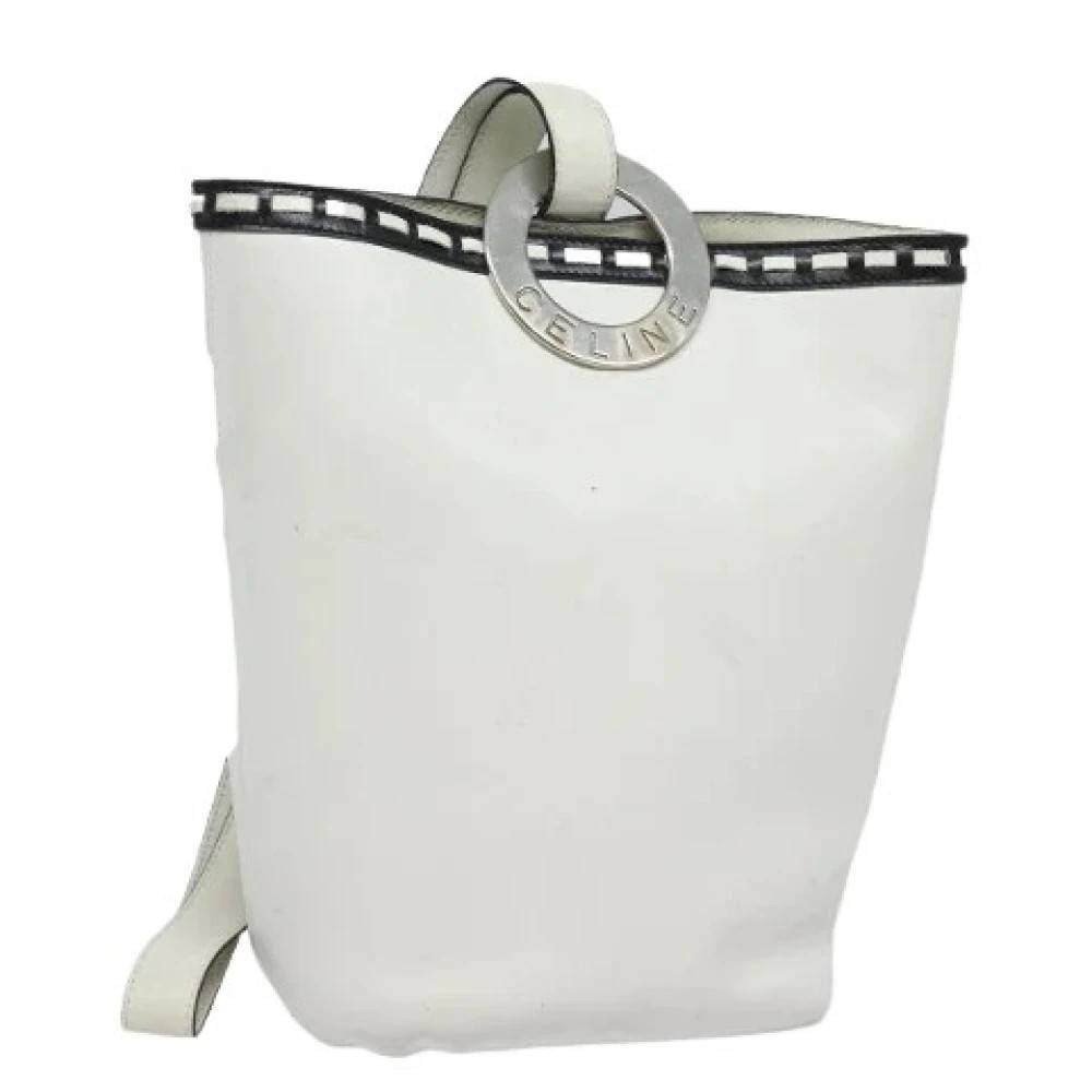 Celine Vintage Pre-owned Vintage Bucket Skuldertaske - Vintage - Dame - Hvid - ONE SIZE - Uld