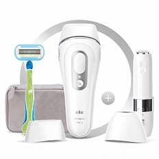 Braun IPL Silk Expert Pro 3 hårborttagningsanordning dam/herr, brun Face Mini, Venus rakapparat & väska, alternativ till laser hårborttagning, alla hjärtans dag-present till dig, PL3139, vit/silver