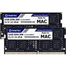 Timetec 64GB (2x32GB) DDR4 2666MHz PC4-21333 / PC4-21300 Kompatibel med Apple för Mid 2020 (20.1/20.2) / Mid 2019 iMac (19.1) 27" med Retina 5K Late 2018, Mac Mini (8,1)