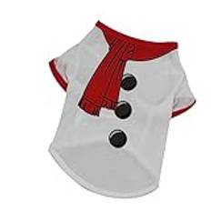 Mipcase Xmas Hundkläder Snögubbe Dräkt Liten Husdjursoutfit Festkläder Present Hund Julklappar Semester Hundkläder Hund Xmas Outfits Valpkläder Husdjursskjorta Hundkläder Vip Vit